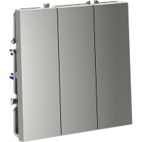 Выключатель встраиваемый VOLTUM S70 трехклавишный 10А, (сталь)