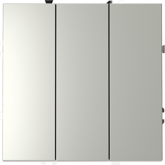 Выключатель встраиваемый VOLTUM S70 трехклавишный 10А, (сталь)