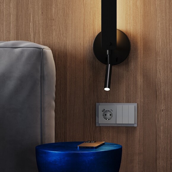 Выключатель встраиваемый VOLTUM S70 трехклавишный 10А, (сталь)