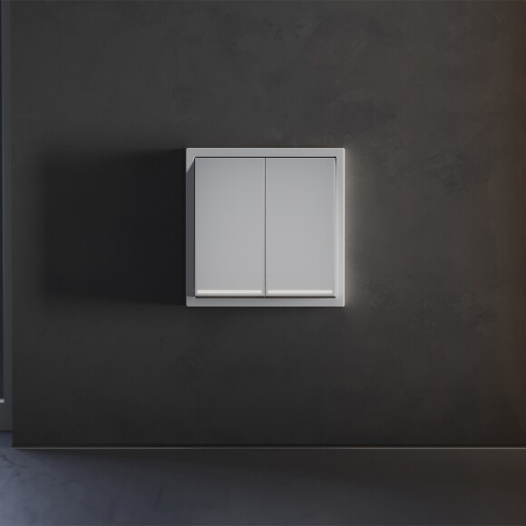 Клавиши для выключателя/переключателя двухклавишного с подсветкой, S70 (серый)