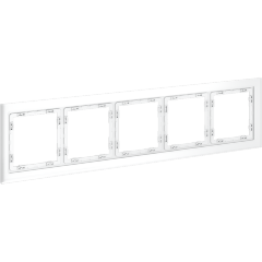 Рамка стеклянная VOLTUM S70 на 5 постов, (белый,матовый,стекло)