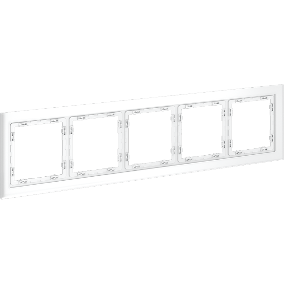 Рамка стеклянная VOLTUM S70 на 5 постов, (белый,матовый,стекло)