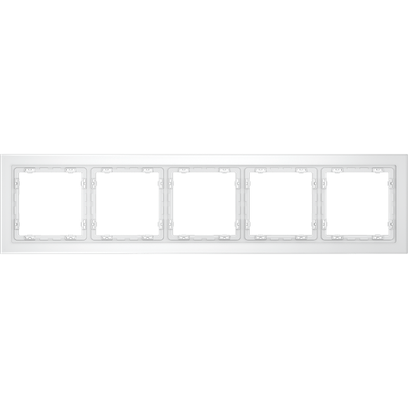 Рамка стеклянная VOLTUM S70 на 5 постов, (белый,матовый,стекло)