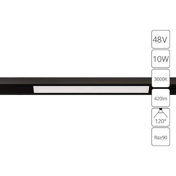 A7283PL-1BK Трековый магнитный светодиодный светильник Arte Lamp Optima CRI90+ 3000К 420Лм 120° 10Вт