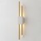 Crystal Lux CARTA AP6W LED WHITE/BRASS 0343/401 Бра настенное светодиодное, плафон белый+латунь, вертикальное дизайнерское LED 6Вт 3000K 480Лм CRI90 220V, для спальни и коридора