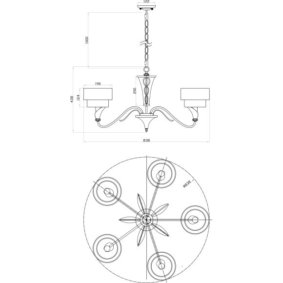 Люстра подвесная Maytoni H311-05-G Lillian под лампы 5xE14 40W