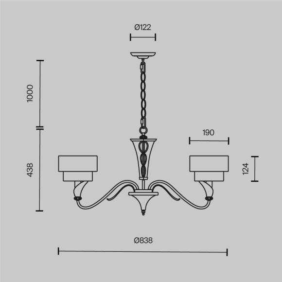 Люстра подвесная Maytoni H311-05-G Lillian под лампы 5xE14 40W