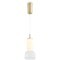 Freya Ore FR5636PL-L6G1 Подвесной LED-светильник в стиле модерн, 6 Вт, 3000К, CRI 80, 400 лм, 120°, 220В, основание металл цвета латунь, плафон белое+прозрачное стекло, диаметр 130 мм, высота 470 - 2350 мм