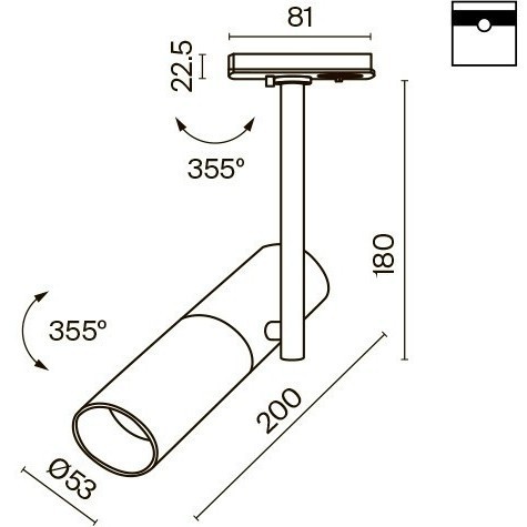 Однофазный двужильный трековый светильник Maytoni Unity TR005-1-GU10-B Elti под сменную лампу GU10