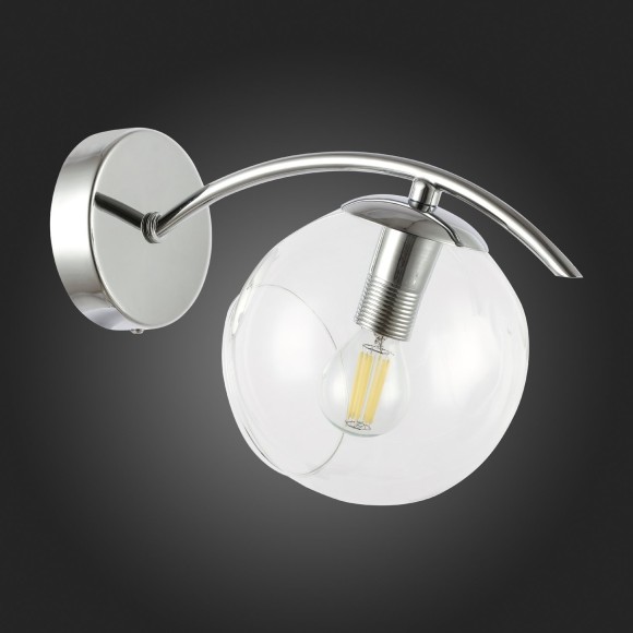 SLE102601-01 Светильник настенный Хром/Прозрачный E14 1*40W RATELLA