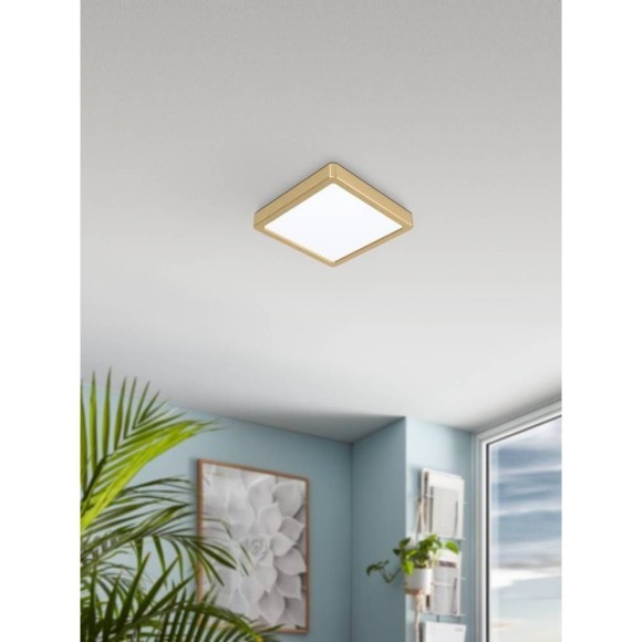900183 Светодиод Настенно-потолочный светильник FUEVA 5, 17W(LED), 210x210, 2000lm, 3000K, сталь, латунь б