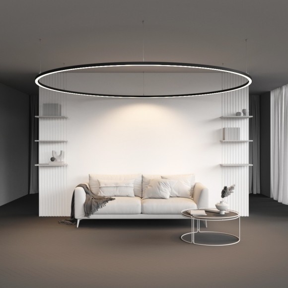 Радиусный профиль 35x35 Ø3000мм 1/8 круга черный ALM-3535R-B-D-45°-3M