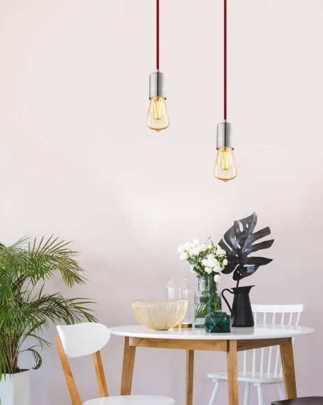 32523 Подвес YORTH, 1х60W (E27), ?100, H2000, сталь, cерый, красн. Кабель 32523 Подвес YORTH, 1х60W (E27), ?100, H2000, сталь, cерый, красн. Кабель