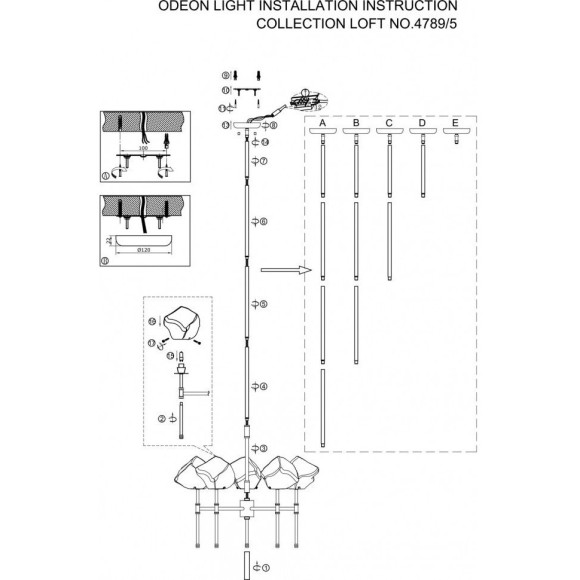 Подвесной светильник с 1 плафоном Odeon Light 4789/1 STONO под лампу 1xG9 1*40W Подвесной светильник с 1 плафоном Odeon Light 4789/1 STONO под лампу 1xG9 1*40W