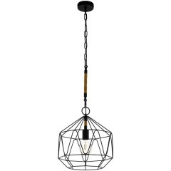 43328 Подвес COTTINGHAM, 1х40W(E27), Ø370, H1100, сталь, черный, канат