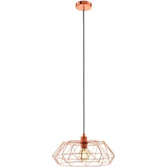 49488 Подвес CARLTON 2, 1x60W (E27), Ø455, H1100, сталь, медный, черный кабель