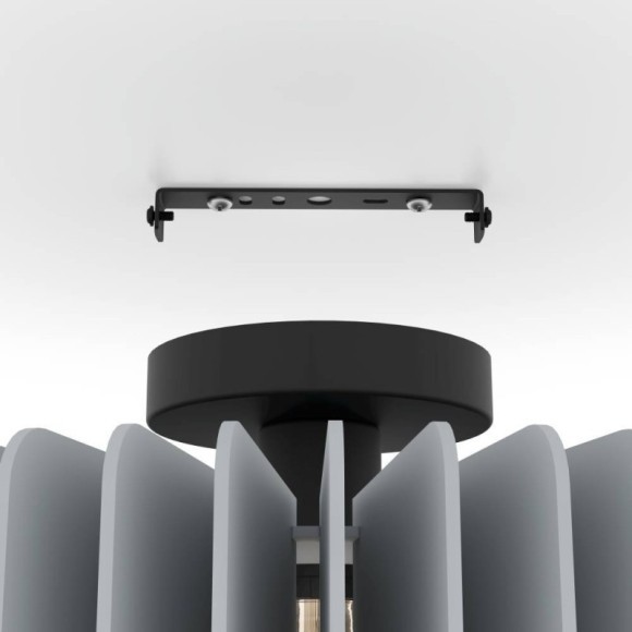 900832 Потолочный светильник PALOMBAIA, 1X40W (E27), H175, ?500, сталь, черный / дерево, серый 900832 Потолочный светильник PALOMBAIA, 1X40W (E27), H175, ?500, сталь, черный / дерево, серый