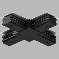 Х-образный соединитель для накладных однофазных шинопроводов Denkirs TR1104-BK