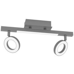 900514 Спот CARDILLIO 2, LED 2X3,2W, 800lm, LED 1X3,3W, 360lm, L385, B85, H175, сталь, черный/пластик, матовый