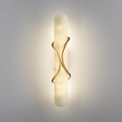 Odeon Light PARMA 6672/10WL Настенный LED-светильник в стиле модерн, 40Вт, 800Лм, CCT переключатель цветовой температуры на корпусе 3000/3500/4000К, CRI90, 220В, IP20, белый алебастр и бронзовый металл, высота 400 мм, ширина 82 мм, глубина 115 мм