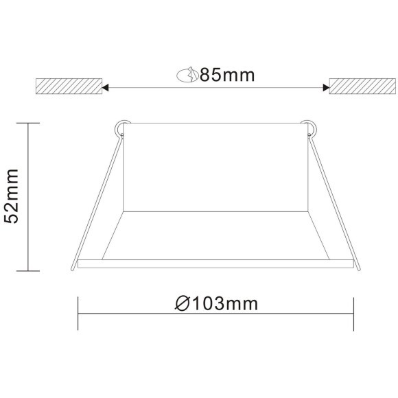 ST207.508.01 Св-к встр. Белый GU10 1*50W  D103xH52 220V Без ламп Встраиваемые светильники