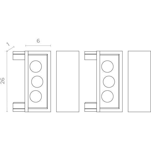 ST067.409.19 Торцевая заглушка (2 шт) для плоского 6мм накладного шинопровода ST Luce Skyflat