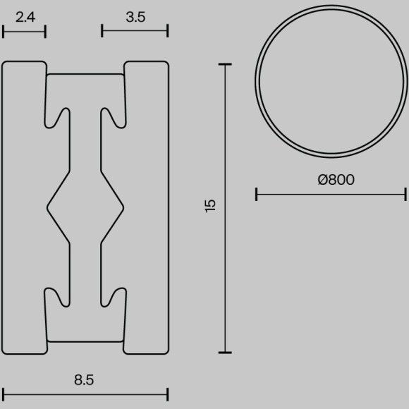 Шинопровод магнитный накладной/подвесной Maytoni Flarity TRX154-R-D800-PT Шинопровод магнитный накладной/подвесной Maytoni Flarity TRX154-R-D800-PT