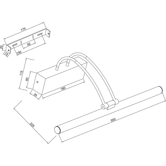 Подсветка для зеркал и картин Maytoni MIR004WL-L12BZ FinelliLED 12.1W