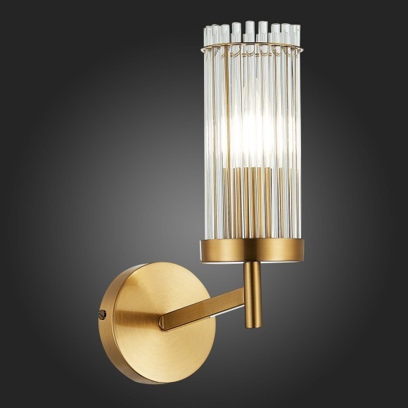 SL1233.301.01 ST Luce BITONTO Настенное бра, E14,1х60W, латунь/прозрачный SL1233.301.01 ST Luce BITONTO Настенное бра, E14,1х60W, латунь/прозрачный