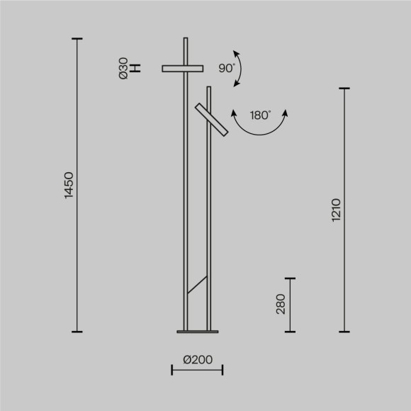 MOD460FL-L6BS3K Торшер с основанием из мрамора и латунного металла, независимый выкл. на каждом плафоне, 6Вт 250Лм 3000К CRI80 180° Maytoni Trust