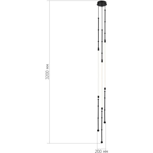 SL6132.405.45 Светильник подвесной ST-Luce Черный/Белый LED 1*15W 3000K STRAP