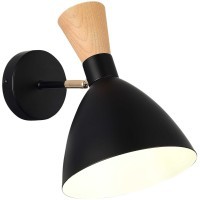 SLE1256-401-01 Светильник настенный Черный/Черный, Светлое дерево, Золотистый E14 1*40W VISTA