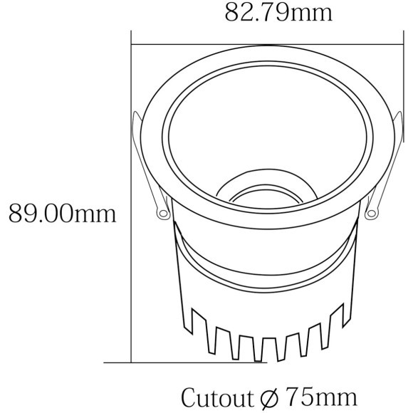 4788-1C Встраиваемый влагозащищенный светодиодный светильник с доп. рамкой под штукатурку, белый, 9Вт 450Лм 3000;4000;6000K CRI90+ 45° IP65
