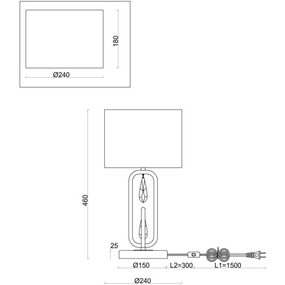 Интерьерная настолная лампа с выключателем Riverside FR1007TL-01BS