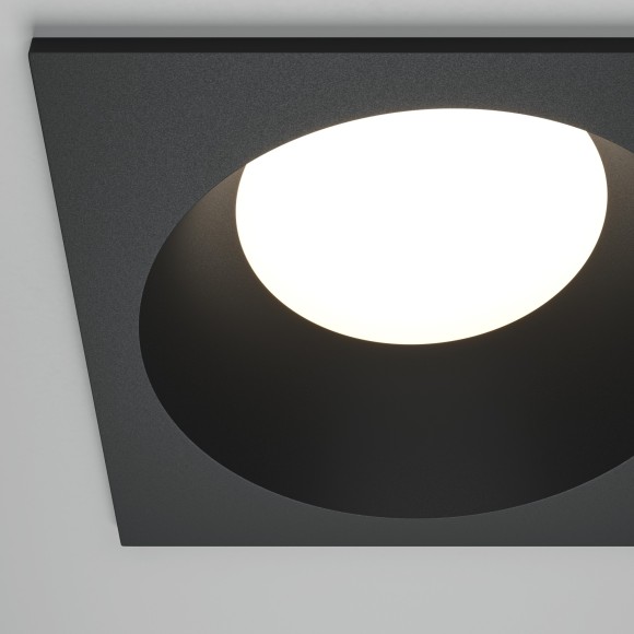 DL126-GX53-SQ-B Квадратный черный встраиваемый влагозащищенный светильник под сменную лампу GX53 IP44 Maytoni Share