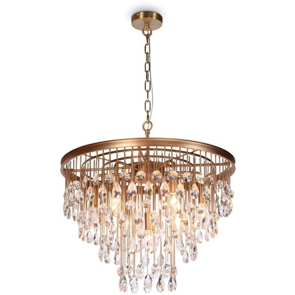 Подвесная люстра хрустальная Linn MOD091PL-07G Подвесная люстра хрустальная Linn MOD091PL-07G