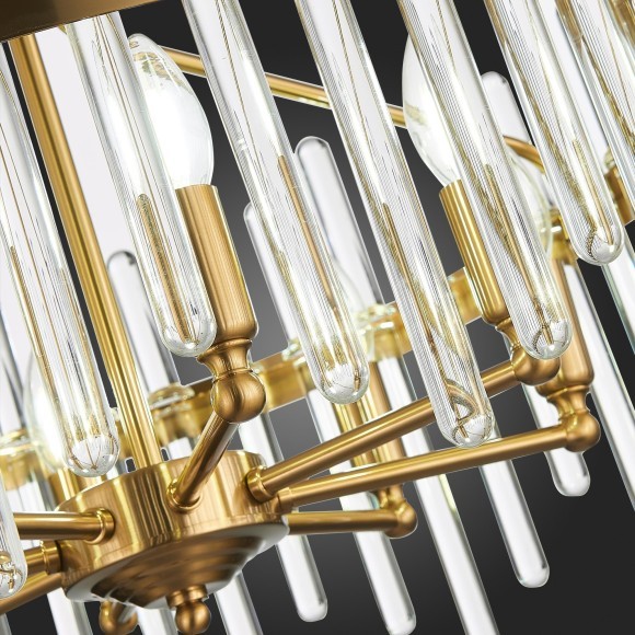 SL1167.303.08 Светильник подвесной ST-Luce Латунь/Латунь, Прозрачный E14 8*40W TELLURIO SL1167.303.08 Светильник подвесной ST-Luce Латунь/Латунь, Прозрачный E14 8*40W TELLURIO