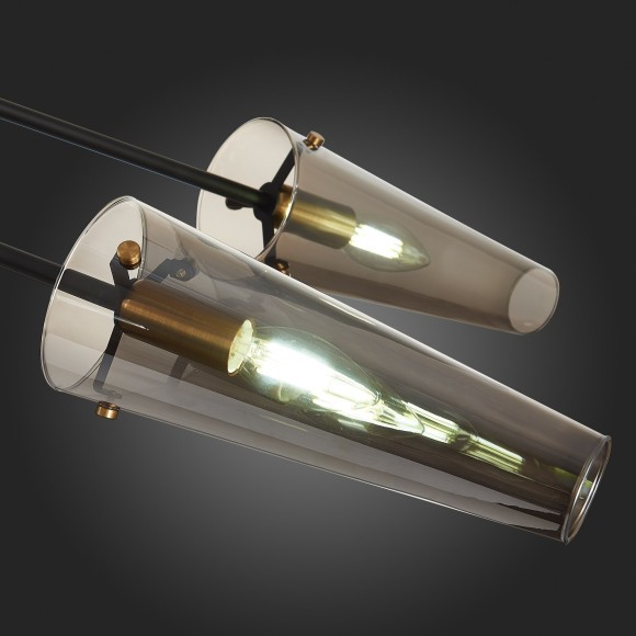 SL1209.302.06 Светильник потолочный ST-Luce Бронза,Черный/Дымчатый E14 6*40W MORAVE SL1209.302.06 Светильник потолочный ST-Luce Бронза,Черный/Дымчатый E14 6*40W MORAVE