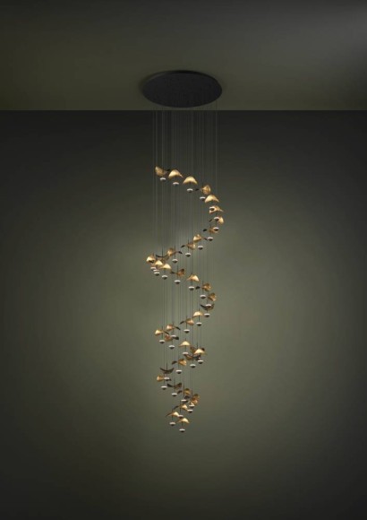 390437 DRACERA Светодиодный диммируемый подвесной светильник LED 72Вт 8800Лм 3000K сталь черный золотой