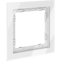 Рамка стеклянная VOLTUM S70 на 1 пост, (белый, стекло)