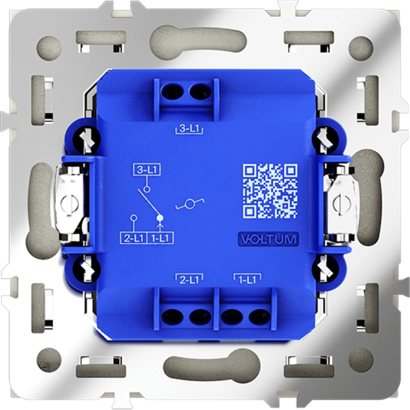 Проходной переключатель встраиваемый VOLTUM S70 одноклавишный 10А, (сталь)