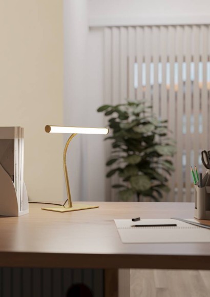 901983 RICCIONE Светодиодная настольная лампа сенсорный диммируемый с выключателем 5Вт 500Лм 2700K/4000K/6500K сталь алюминий латунь