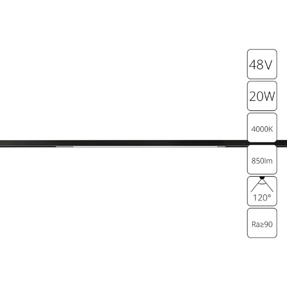 A7264PL-1BK Трековый магнитный светодиодный светильник Arte Lamp Optima CRI90+ 4000К 850Лм 120° 20Вт