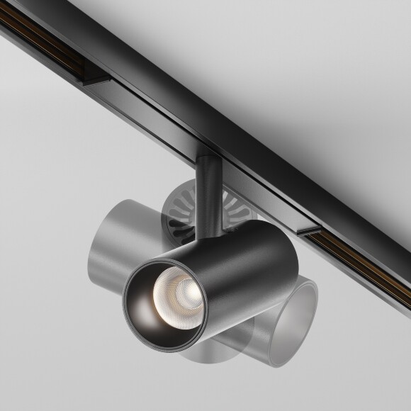 Maytoni EXILITY X TR243-5W4K-B Трековый светодиодный черный магнитный светильник цилиндр диаметром 3.5см, с DIP переключателем группы включения на корпусе, LED 5Вт 4000K 450Лм CRI90 36° IP20 48В