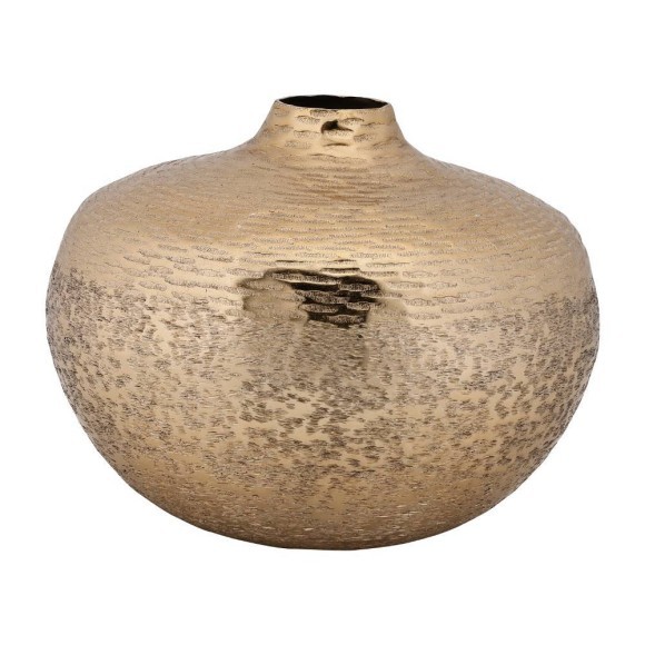 421341 KURASHIKI Ваза декоративная напольная металл брашированное золото H230 Ø300 421341 KURASHIKI Ваза декоративная напольная металл брашированное золото H230 Ø300