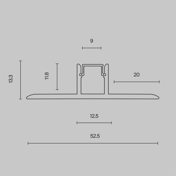 Алюминиевый профиль скрытого монтажа 53x13 ALM-5313B-S-2M Алюминиевый профиль скрытого монтажа 53x13 ALM-5313B-S-2M
