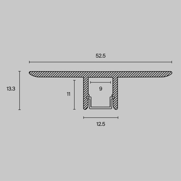 Алюминиевый профиль скрытого монтажа 53x13 ALM-5313B-S-2M Алюминиевый профиль скрытого монтажа 53x13 ALM-5313B-S-2M