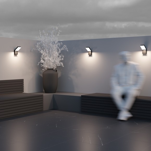 Уличный настенный светильник Maytoni O595WL-L12B3K Paso IP54 светодиодный LED 12W