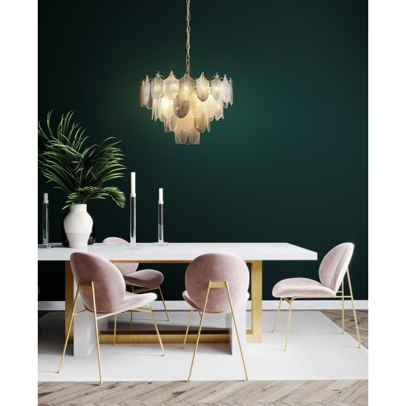 Люстра подвесная Freya FR5143PL-09G Hloya под лампы 9xE14 60W