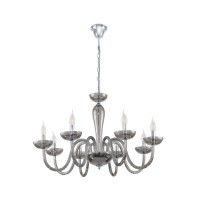 39118 FALCADO FALCADO Подвесной потолочный светильник с 8 лампами E14, 320Вт, металл, стекло, черный, хромированный